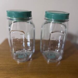Green Salad Jars 2pk Leakproof Hatch Snap 3 Cup NEW